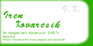 iren kovarcsik business card